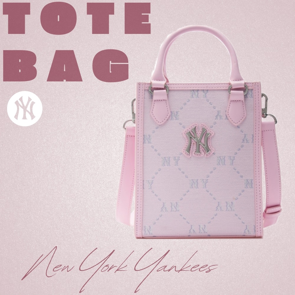 Bấm vào để xem thư viện ảnh Túi MLB Korea [KIDS] Diamond Monogram Mini Tote Bag New York Yankees Pink