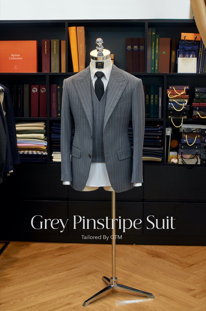 Pinstripe Suit Tailored By GTM, bộ Suit Vest May Đo GTM, cao cấp uy tín Hà Nội
