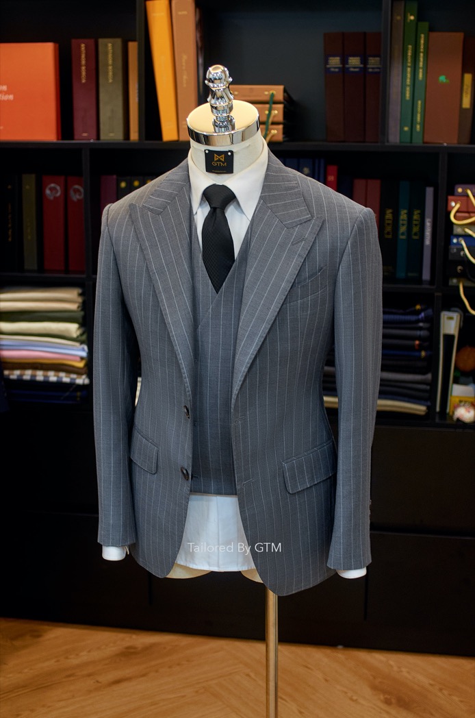 Pinstripe Suit Tailored By GTM, bộ Suit Vest May Đo GTM, cao cấp uy tín Hà Nội