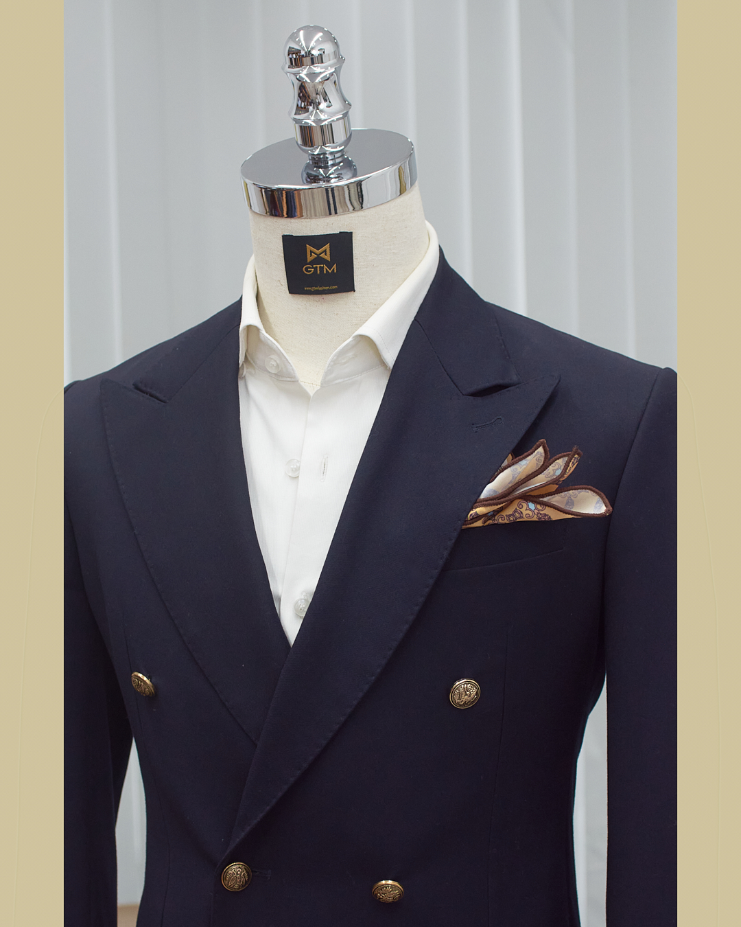 May Đo | Áo Double - Breasted Màu Xanh Navy