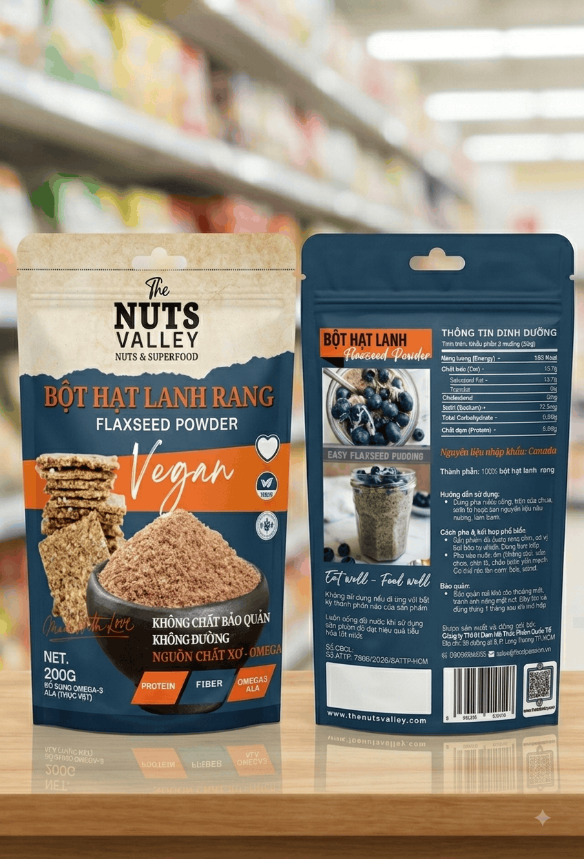 Hạt lanh Tươi và Bột Hạt Lanh Rang - FLAXSEEDS The Nuts Valley