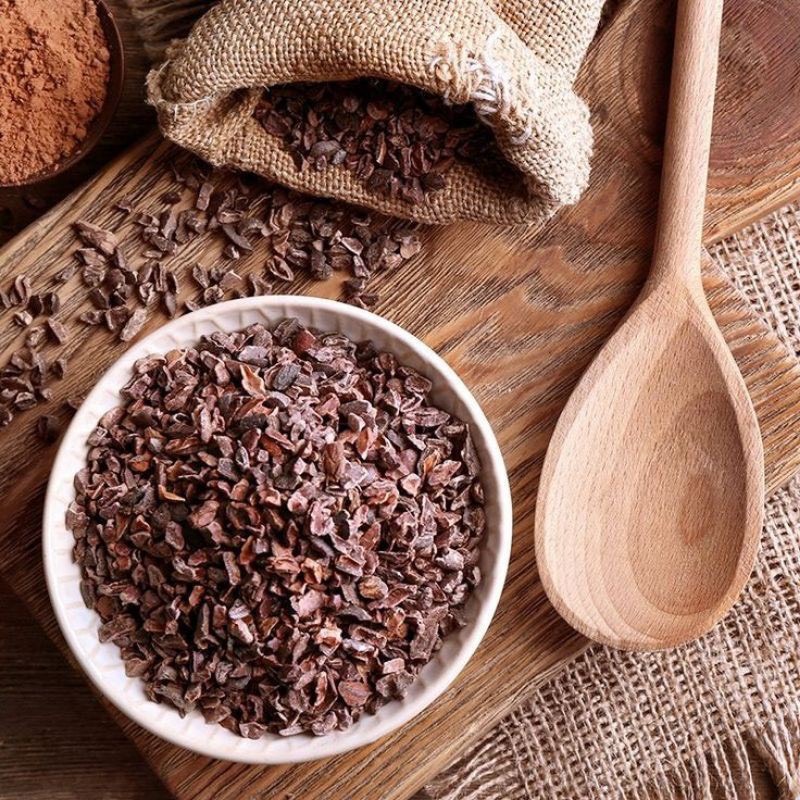 Hạt Cacao Bể và Bột Cacao Nguyên Chất 200gr  - COCOA NIBS The Nuts Valley