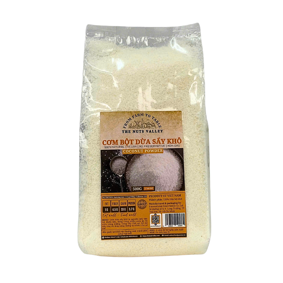 Bột dừa khô, dừa sợi khô, dầu dừa  - Coconut Powder,Flakes, Virgin oil The Nuts Valle