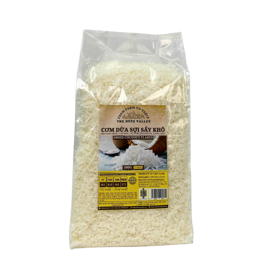 Bột dừa khô, dừa sợi khô, dầu dừa  - Coconut Powder,Flakes, Virgin oil The Nuts Valle