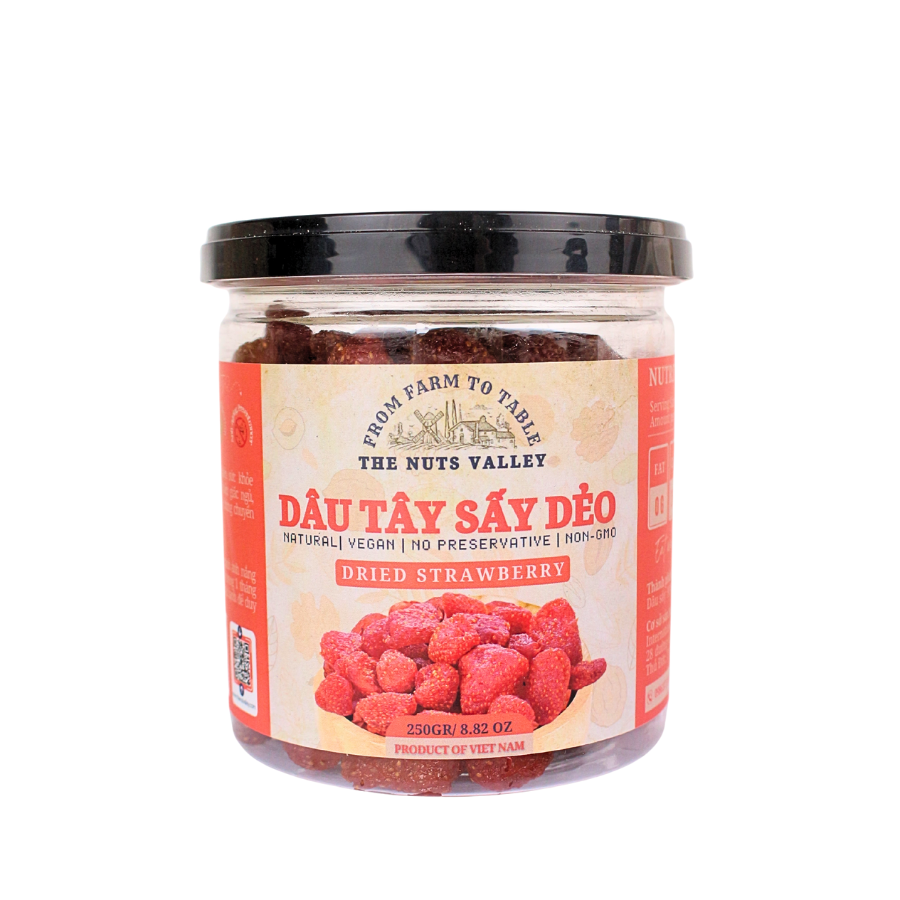 Dâu sấy giòn thăng hoa - Freeze dried strawberries The Nuts Valley