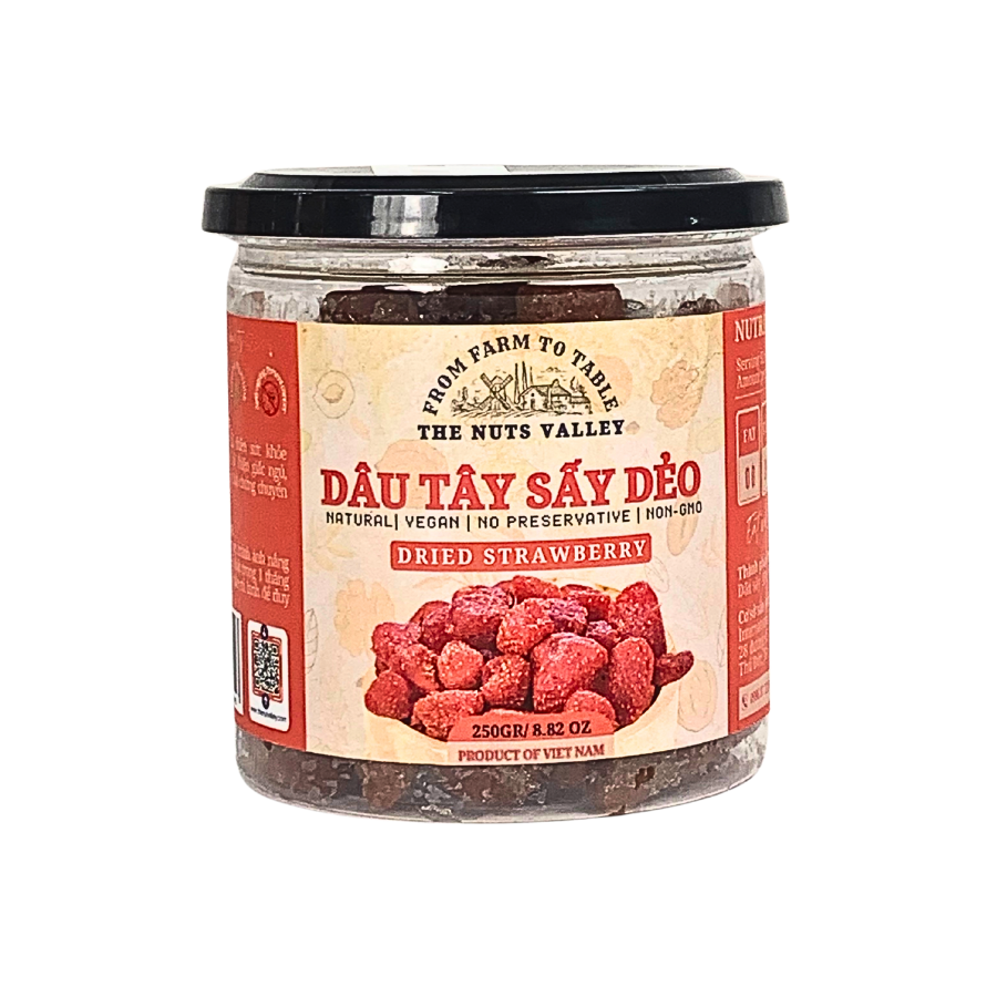 Dâu sấy giòn thăng hoa - Freeze dried strawberries The Nuts Valley