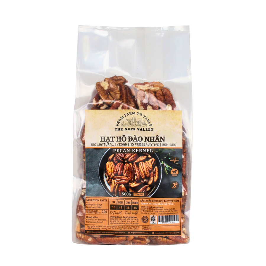 Hạt Hồ Đào Nhân Tách Vỏ - PECAN The Nuts Valley