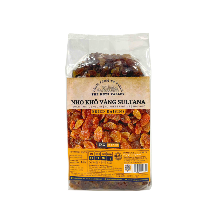 Nho khô nhập khẩu - Dried Raisin The Nuts Valley