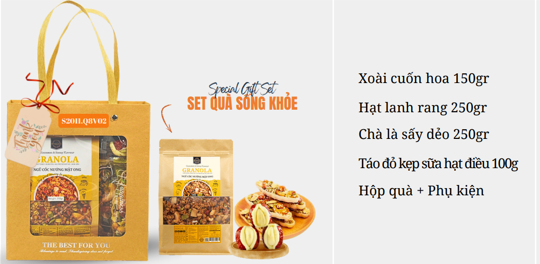 Set Quà Tết Sống Khỏe Túi Giấy The Nuts Valley