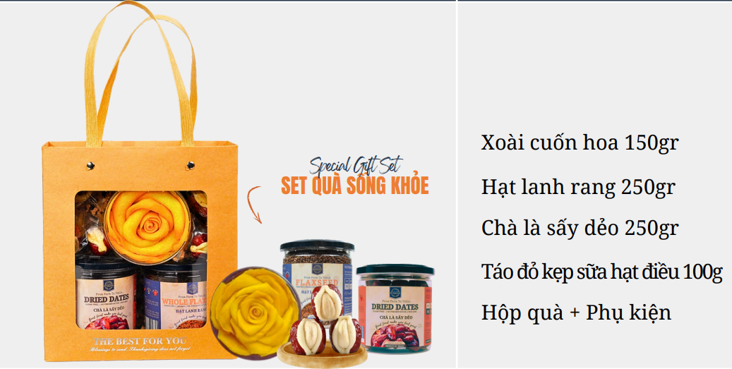 Set Quà Tết Sống Khỏe Túi Giấy The Nuts Valley