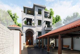 Thiết kế ngoại thất phong cách Tân cổ điển căn nhà trung tâm TP. Hải Dương