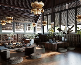 Thiết kế nội thất quán phong cách Trà Đạo - Hà Nội