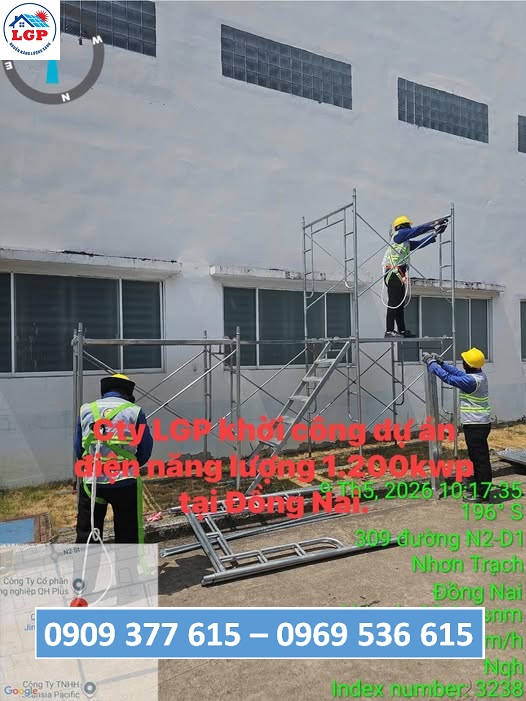 LÊ GIA PHÁT VỚI CÔNG TRÌNH LẮP MỚI ĐIỆN MẶT TRỜI NHÀ XƯỞNG CÔNG SUẤT 1.200KWP TẠI ĐỒNG NAI