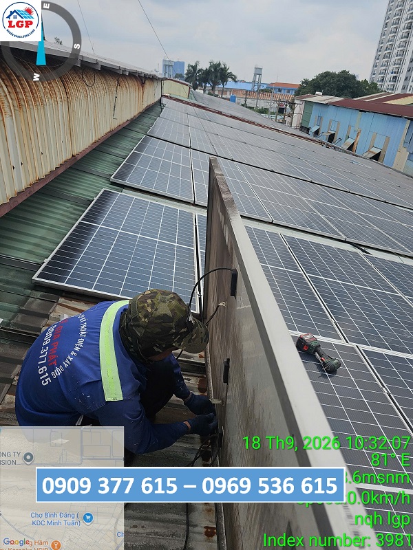 THAY MC4, LÀM GỌN DÂY ĐIỆN HỆ THỐNG ĐIỆN MẶT TRỜI NHÀ XƯỞNG Ở PHƯỜNG BÌNH DƯƠNG - TPHCM