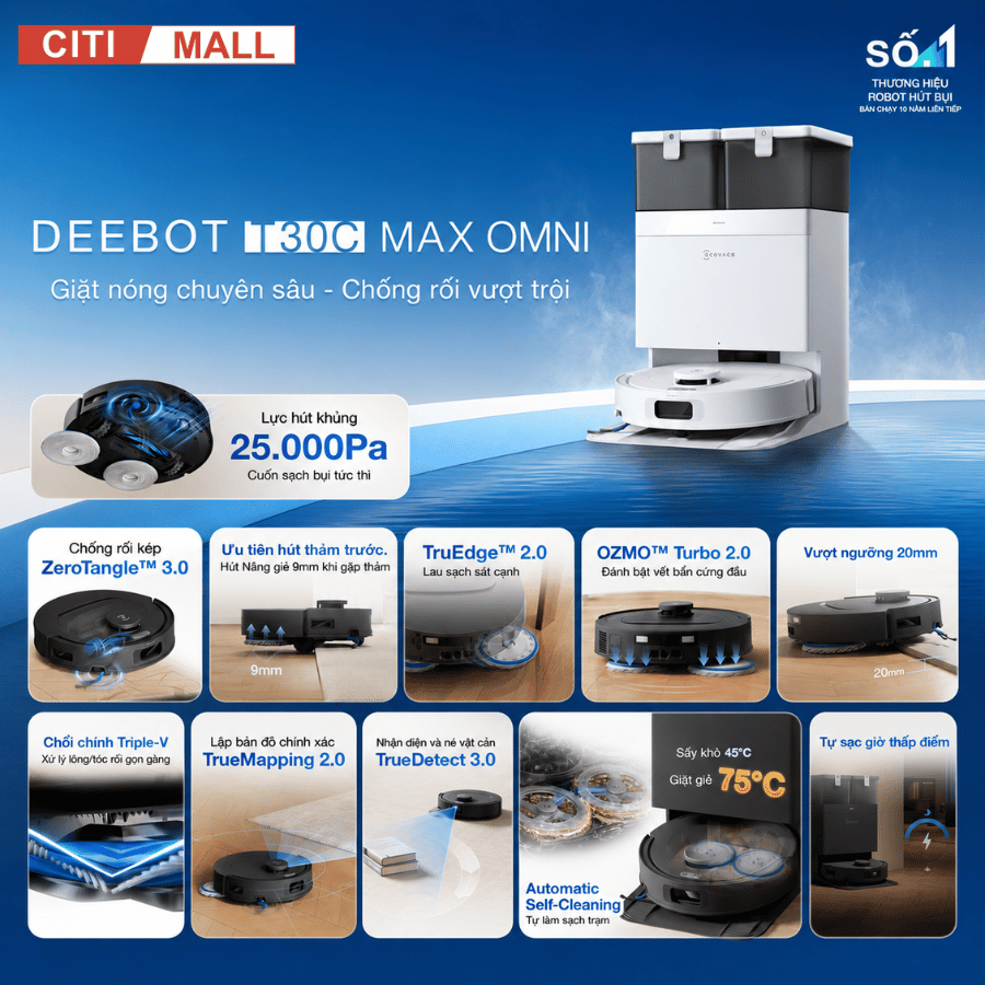 Ecovacs Deebot T30C Max Omni - Robot hút bụi 2026