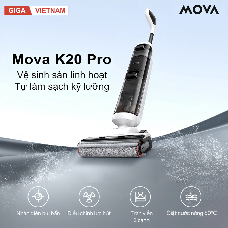 Mova K20 Pro - Máy Hút Bụi Lau Sàn Cầm Tay 2026 tại Giga Việt Nam 02
