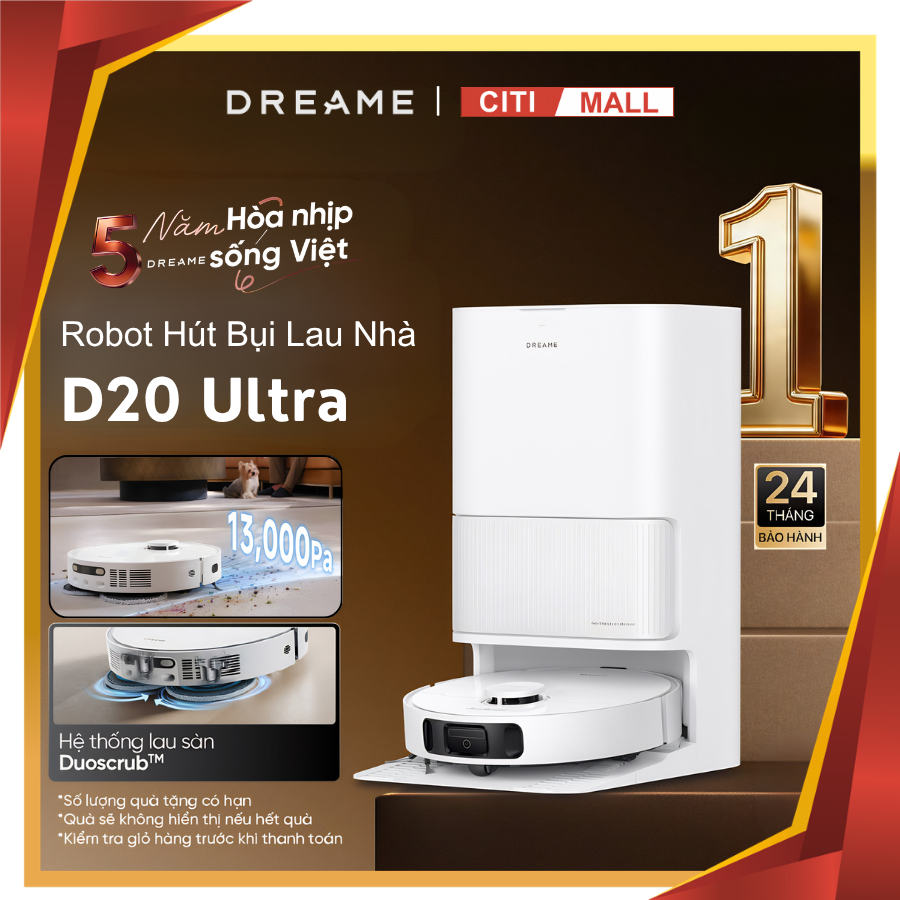 Dreame D20 Ultra - Robot Hút Bụi Lau Nhà 2026