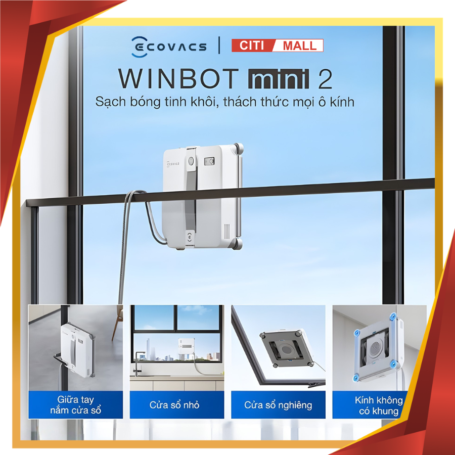 Ecovacs Winbot Mini 2 - Robot lau kính Ecovacs 2026