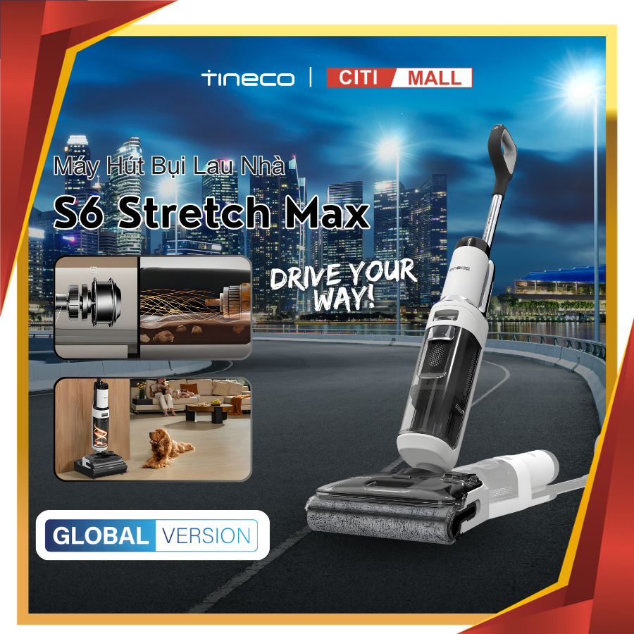 Tineco FLOOR ONE S6 Stretch Max- Máy Hút Bụi Lau Nhà 2026 tại Citimall 01