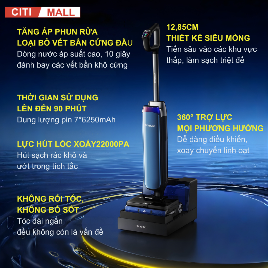 Tineco Station S9 Artist- Máy Hút Bụi Lau Nhà 2026 tại Citimall 10