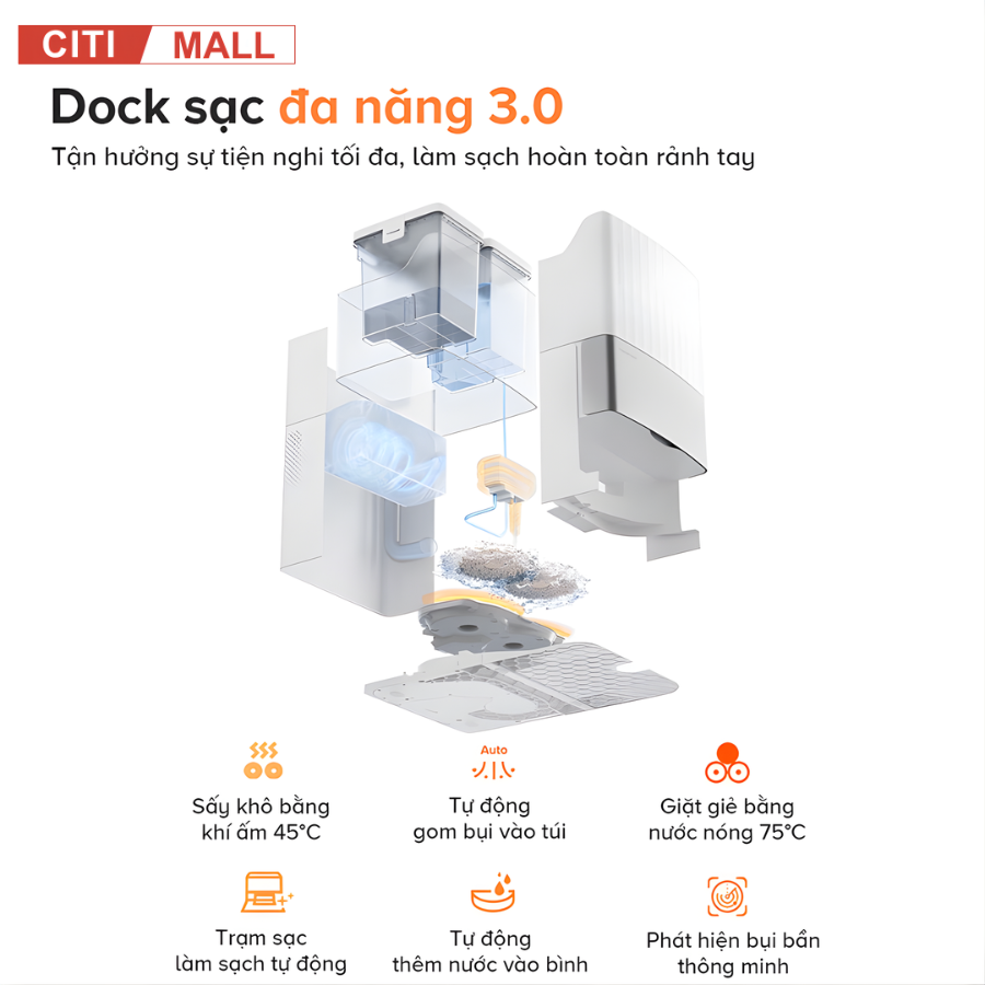 Roborock Qrevo Edge 5V1 - Robot Hút Bụi Lau Nhà 2026 tại Citimall 09