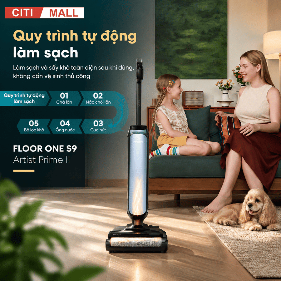 TINECO S9 ARTIST PRIME II - MÁY HÚT BỤI LAU SÀN KHÔ ƯỚT 2026