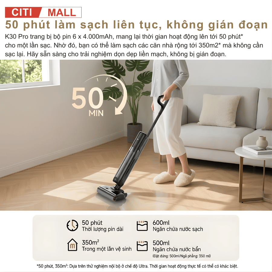 Mova K30 Pro - Máy Hút Bụi Lau Nhà Cầm Tay 2026 tại Citimall 11