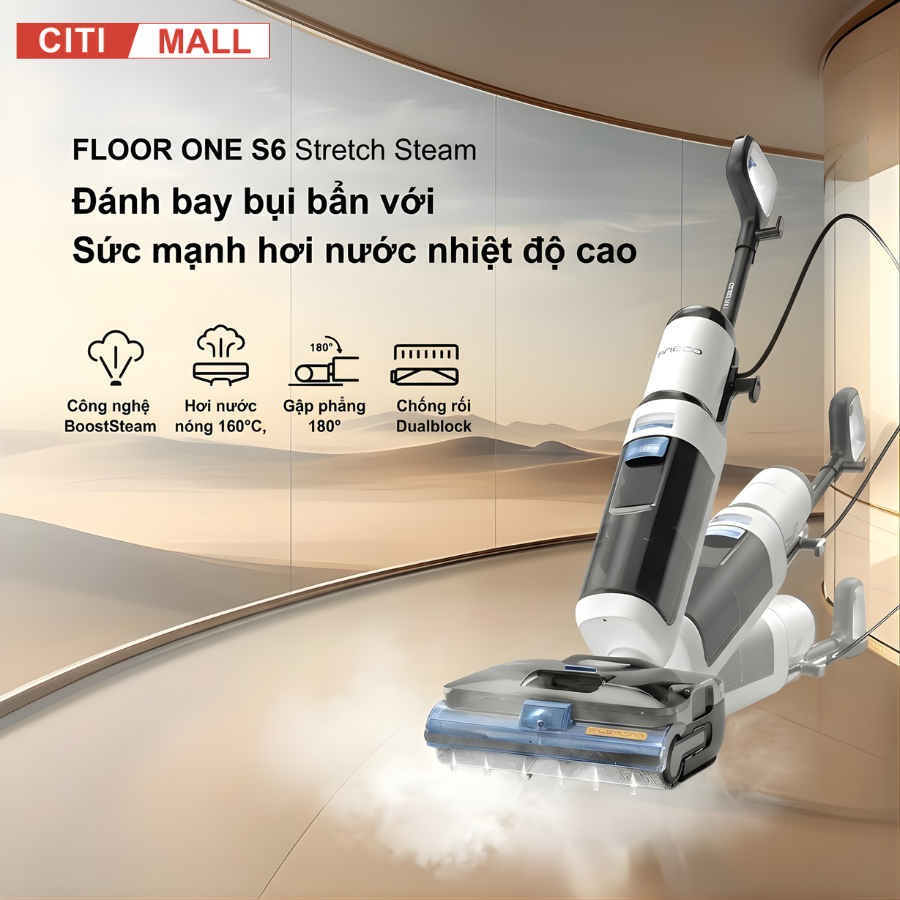 Tineco FLOOR ONE S6 Stretch Steam - Máy Hút Bụi Lau Nhà 2026 tại Citimall 11