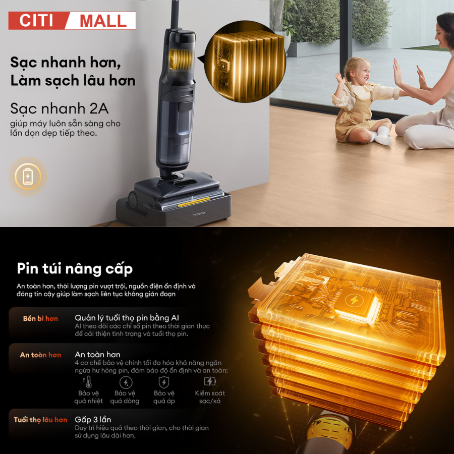 Tineco FLOOR ONE I7 Steam- Máy Hút Bụi Lau Nhà 2026 tại Citimall 14