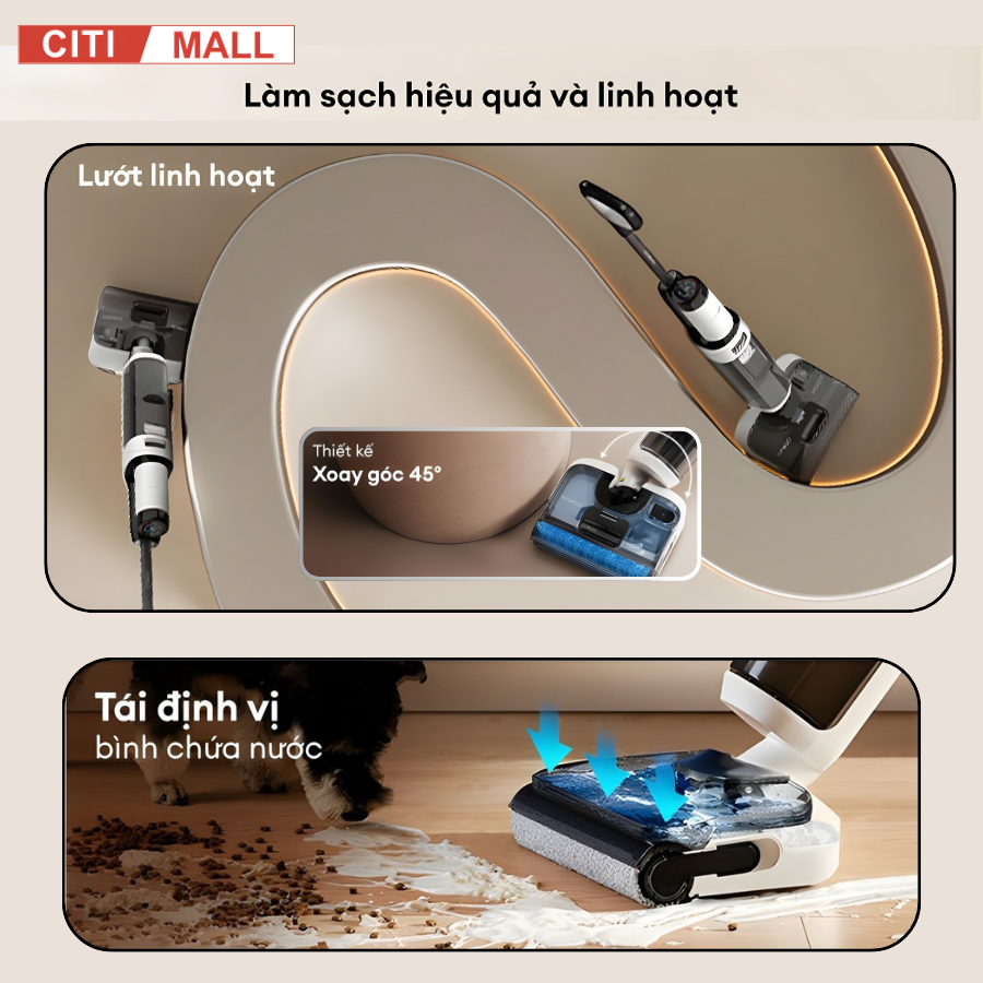 Tineco FLOOR ONE S6 Stretch Max- Máy Hút Bụi Lau Nhà 2026 tại Citimall 14