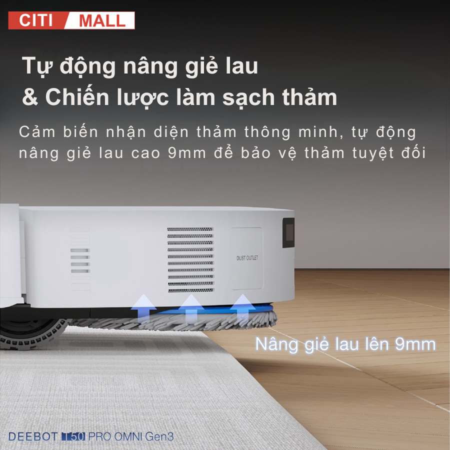 Ecovacs Deebot T50 Pro Omni Gen 3 - Robot Hút Bụi Lau Nhà 2026 tại citimall 13