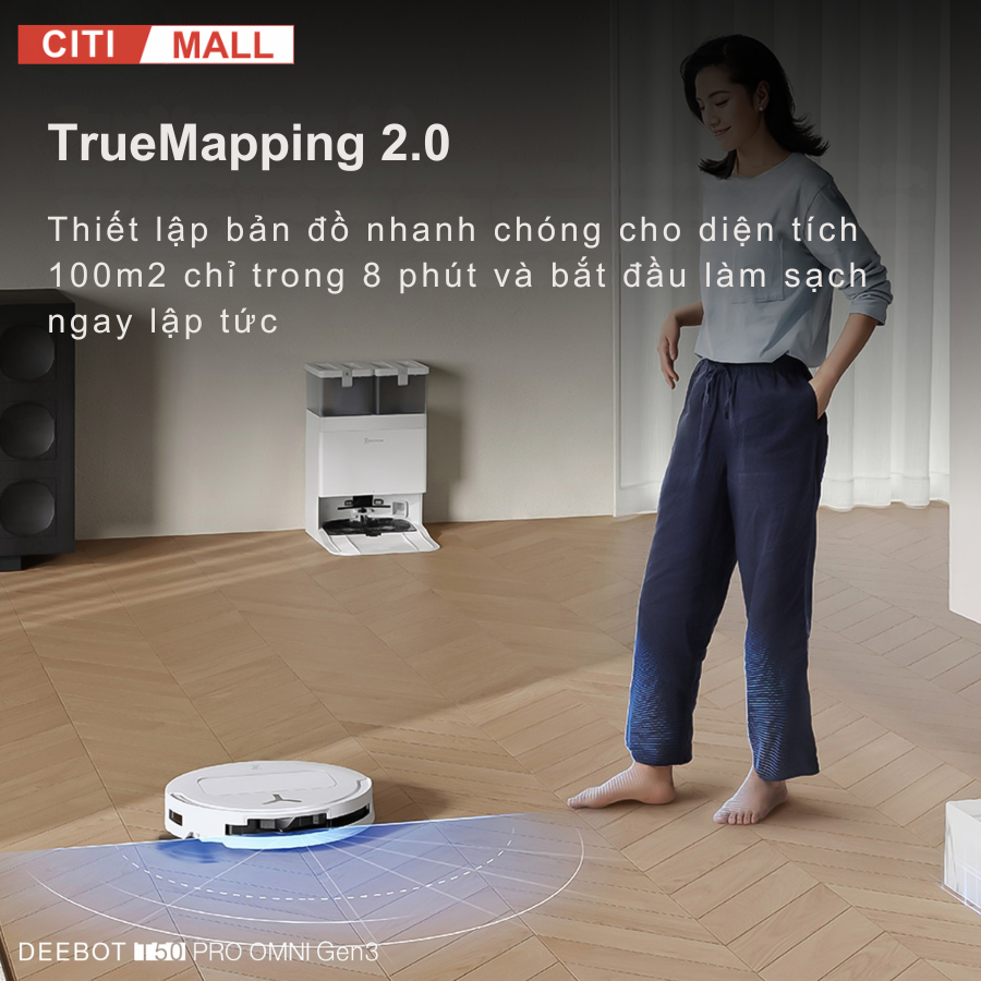 Ecovacs Deebot T50 Pro Omni Gen 3 - Robot Hút Bụi Lau Nhà 2026 tại citimall 14