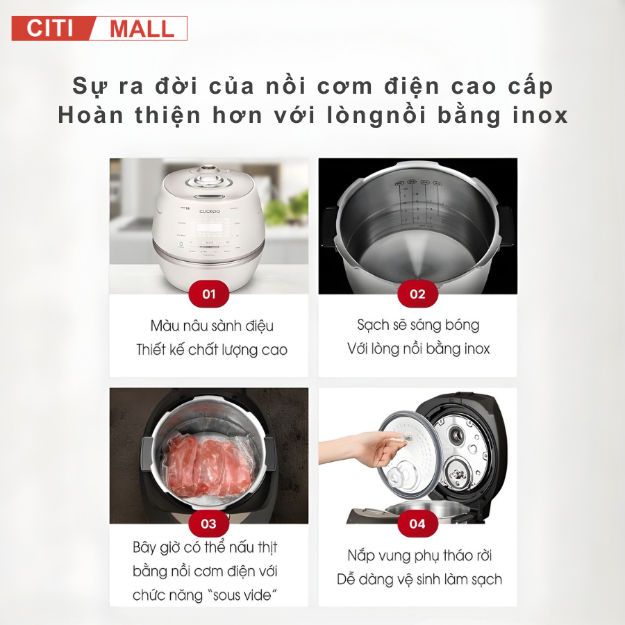 CUCKOO CRP-DHAS069FW - NỒI CƠM ĐIỆN CAO TẦN 2026 tại Citimall 02