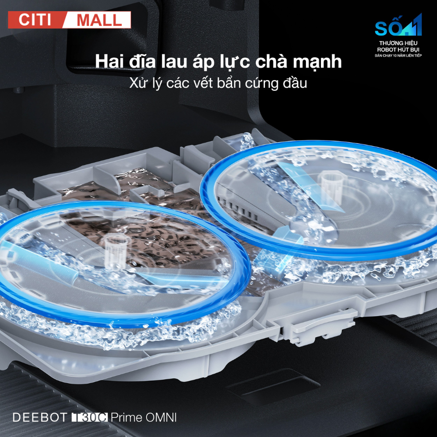 Ecovacs Deebot T30C Prime Omni - Robot Hút Bụi Lau Nhà 2026 tại Citimall 16