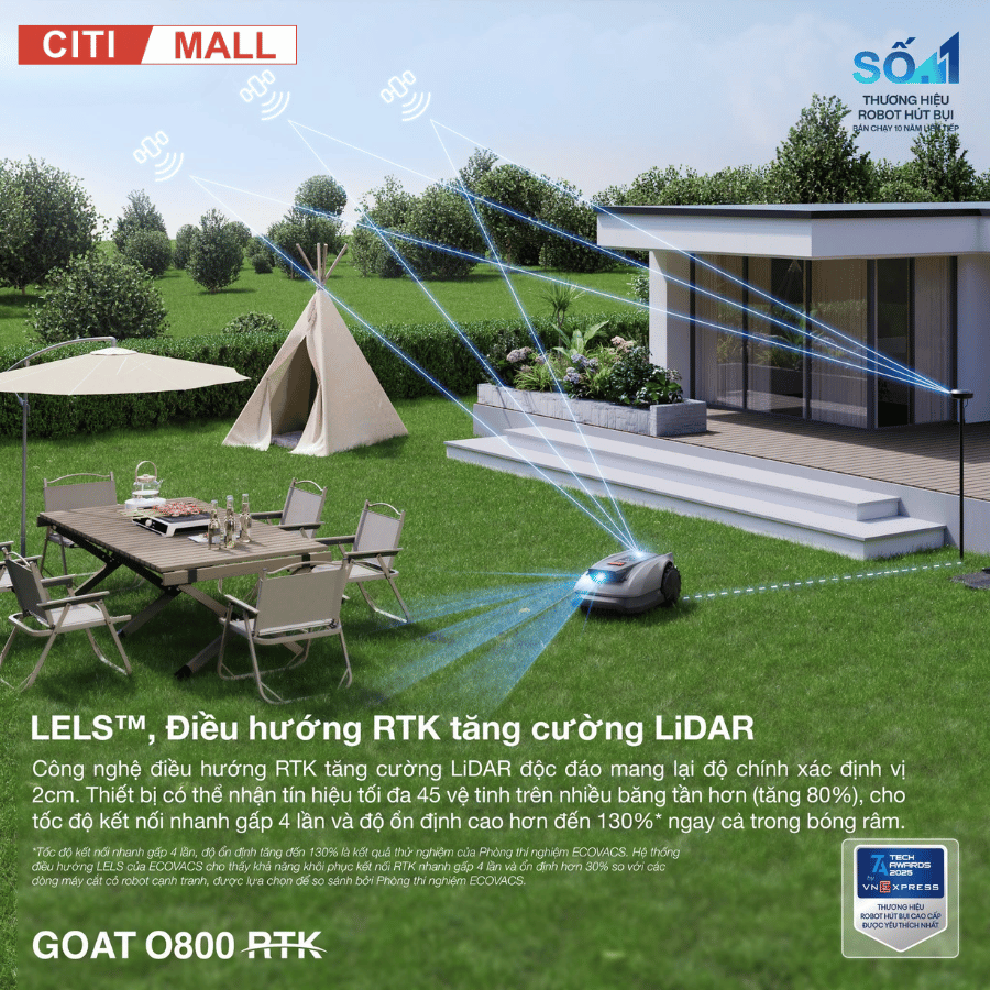Ecovacs GOAT O800 RTK - Robot Cắt Cỏ Thông Minh 2026 tại Citimall 04