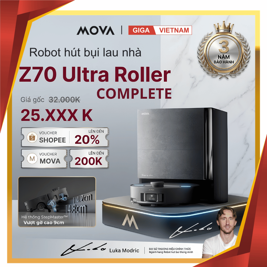 MOVA Z70 Ultra Roller - Robot Hút Bụi Lau Nhà 2026 tại Giga Việt Nam 17