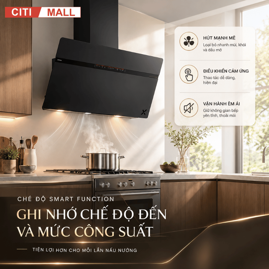 GrandX GX H70S86B - Máy hút mùi áp tường 2026