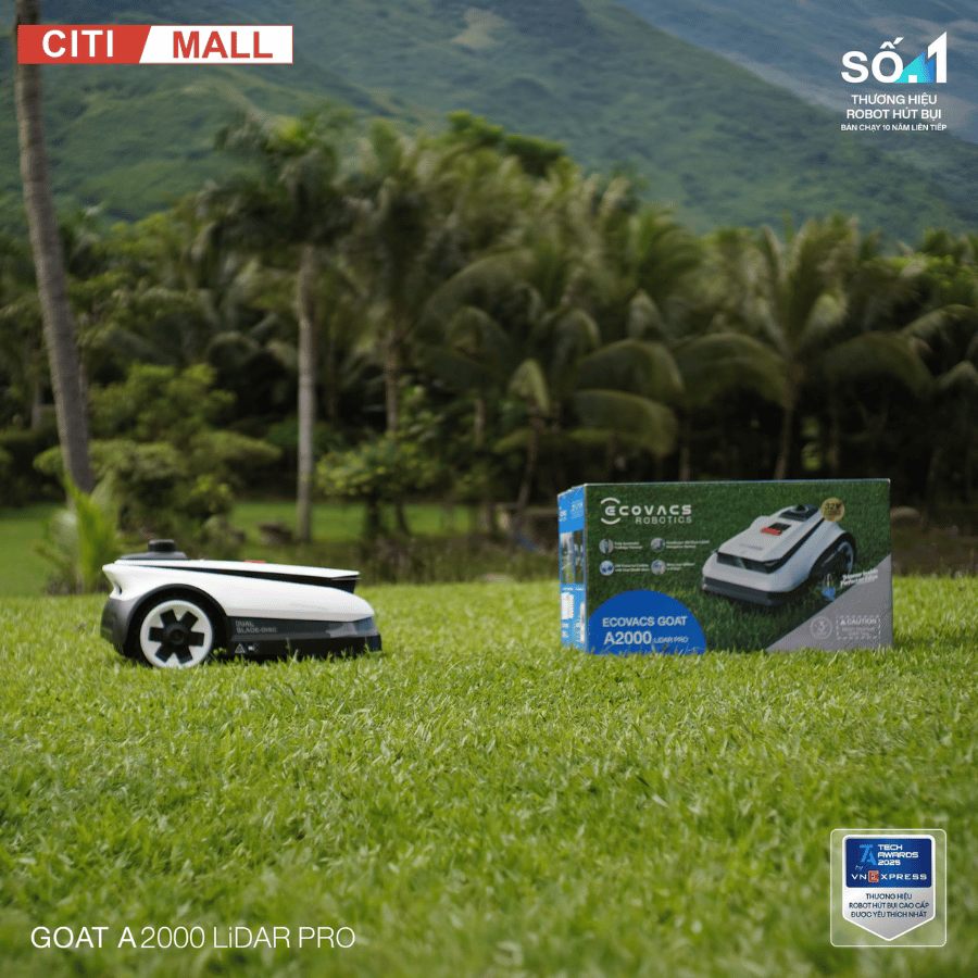 Ecovacs GOAT A2000 LiDAR PRO - Robot Cắt Cỏ 2026 tại Citimall 21