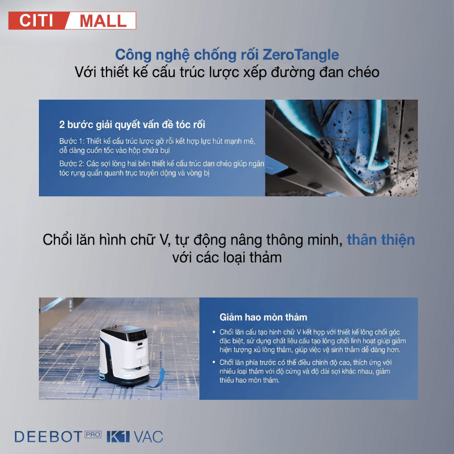 Ecovacs DEEBOT PRO K1 VAC - Robot hút bụi lau sàn công nghiệp 2026 tại Citimall 06