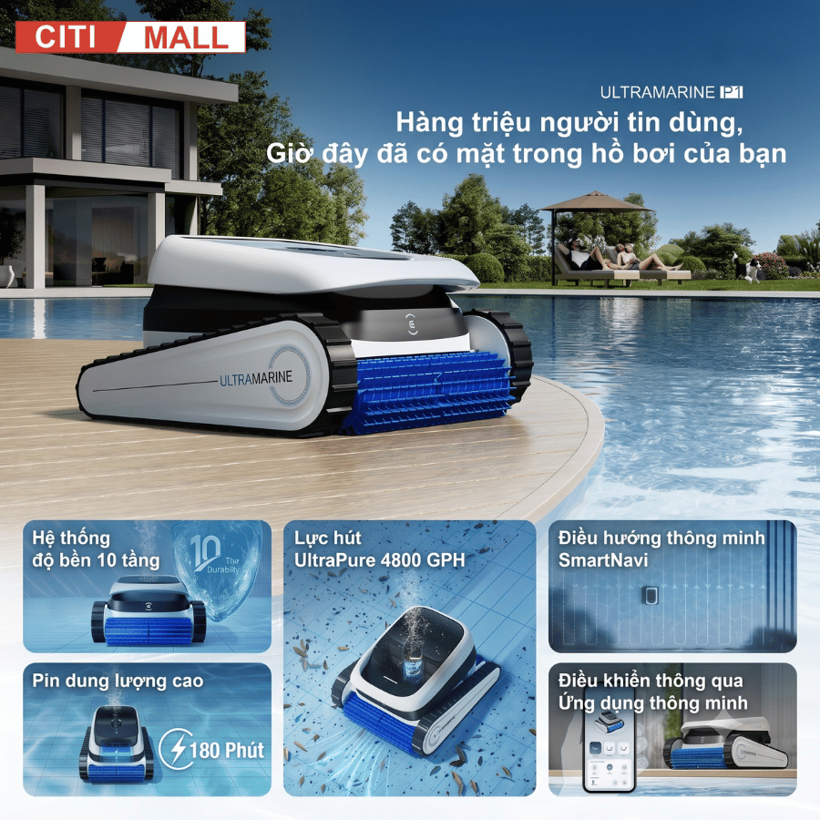 Ecovacs Ultramarine P1 - Robot Dọn Bể 2026 tại Citimall 02