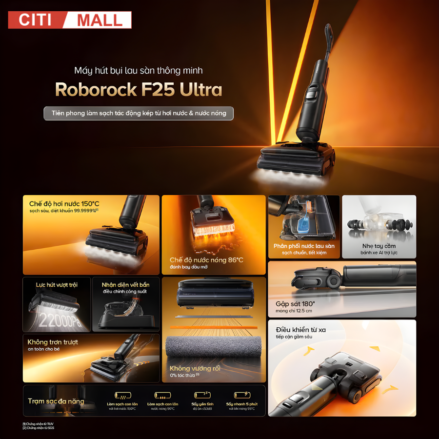 Roborock F25 Ultra - Máy Hút Bụi Lau Nhà 2026 tại Citimall 02