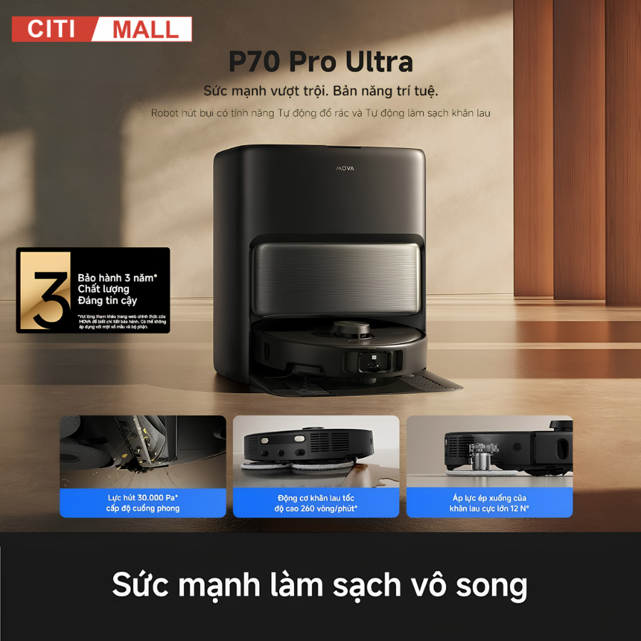 MOVA P70 Pro Ultra - Robot Hút Bụi Lau Nhà 2026 tại Citimall 02