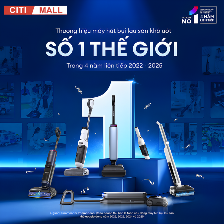 Tineco FLOOR ONE S6 Stretch Steam - Máy Hút Bụi Lau Nhà 2026 tại Citimall 02