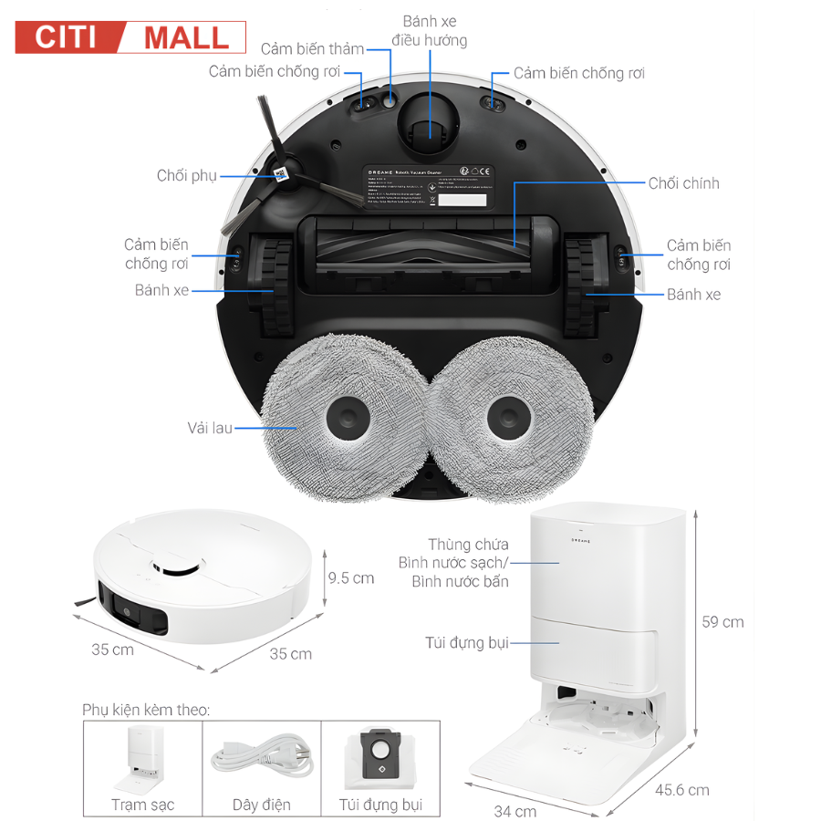 Dreame D20 Ultra - Robot Hút Bụi Lau Nhà 2026 tại Citimall 20