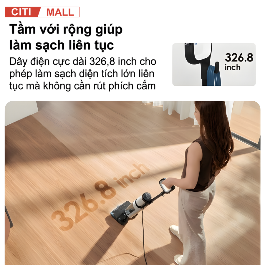 Tineco FLOOR ONE S6 Stretch Steam - Máy Hút Bụi Lau Nhà 2026 tại Citimall 20
