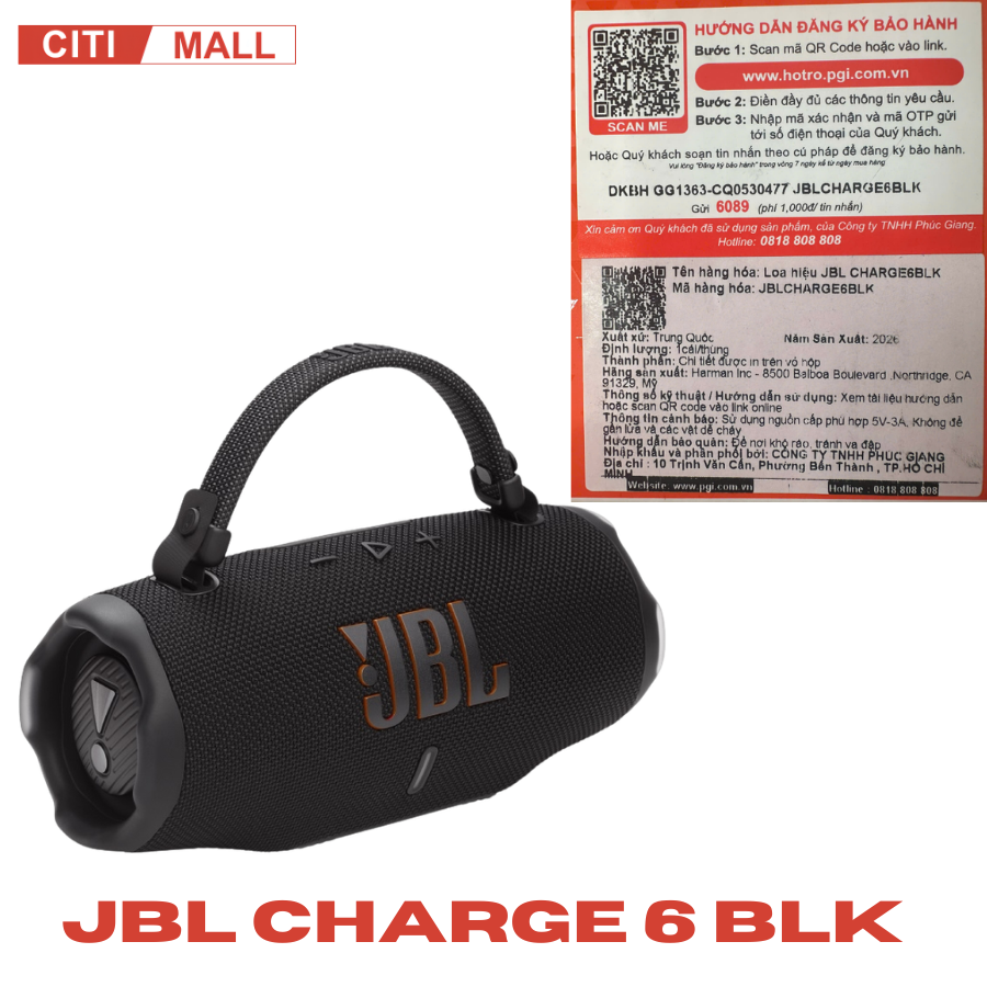 JBL Charge 6 - Loa Bluetooth Di Động Cao Cấp 2026 tại Citimall 25