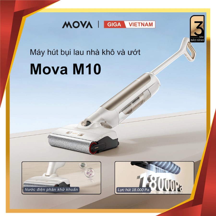 Mova M10 - Máy Hút Bụi Lau Sàn Cầm Tay 2026