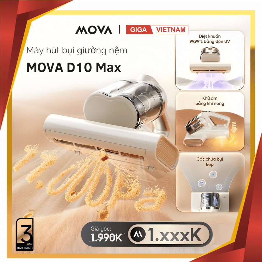 Mova D10 Max - Máy Hút Bụi Giường Nệm 2026
