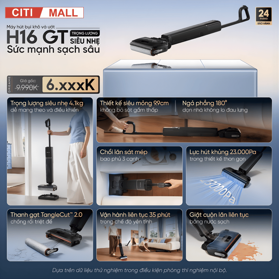 Dreame H16 GT - Máy Hút Bụi Lau Sàn 2026 tại Citimall x Giga Việt Nam 02