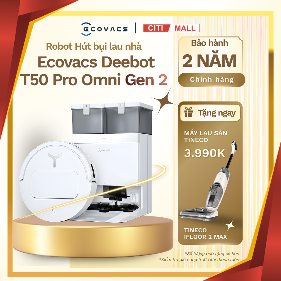 Ecovacs Deebot T50 Pro Omni Gen 2 - Robot hút bụi lau nhà 2026 tại Vua Nhà Bếp Đức 01